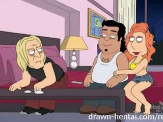 Keluarga remaja animasi pornografi - seks tiga orang dengan lois