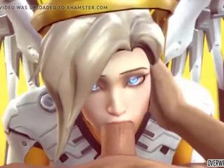 Glorious Mercy from Overwatch gets to Suck on Big shaft Nicely