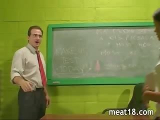 Incredible inviting cutie seduces her teacher and asks for a good fuck in the classroom