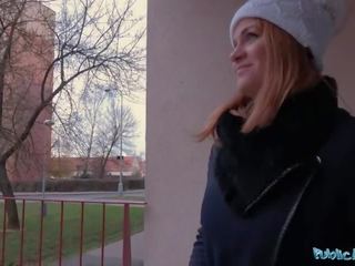 Public Agent Russian redhead takes cash for x rated clip