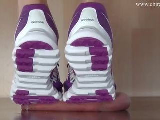 Mistress Alina Tramples peter and Balls in Reebok Sports Shoes (trailer)