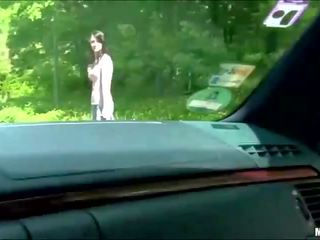 Perky Belle gets fucked in the car