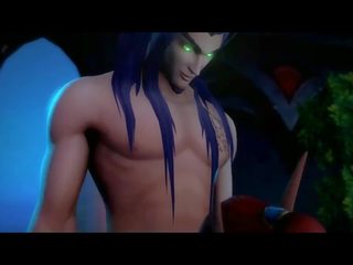 Warcraft Elf Sucks and Fucks her Lover's Huge penis